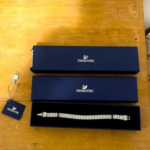 Swarovski meshed tennis bracelet 19cm rhodium plated